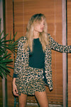 Blazer Simil Lino Animal Print