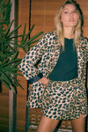 Blazer Simil Lino Animal Print